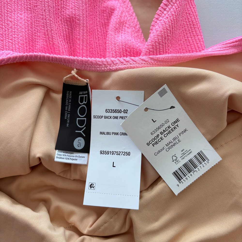 Cotton On Women's Large Hot Pink Low-Back One-Piece Swimsuit NWT - Picture 7 of 7